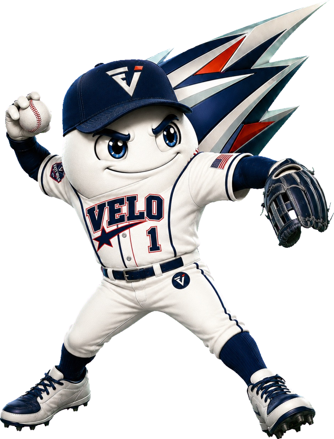 Velo, the Exit Velo Elite mascot