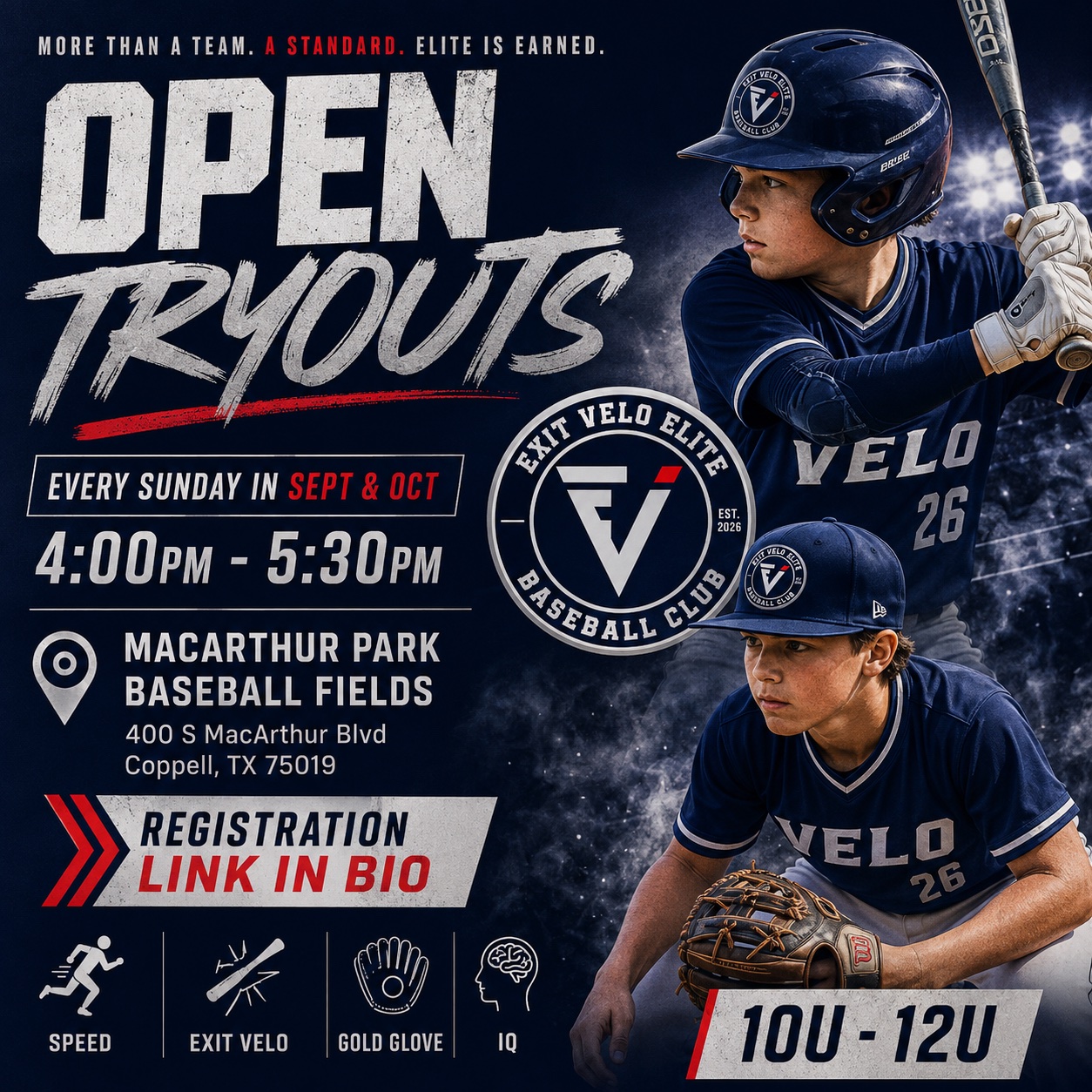 Open tryouts every Sunday in September and October
