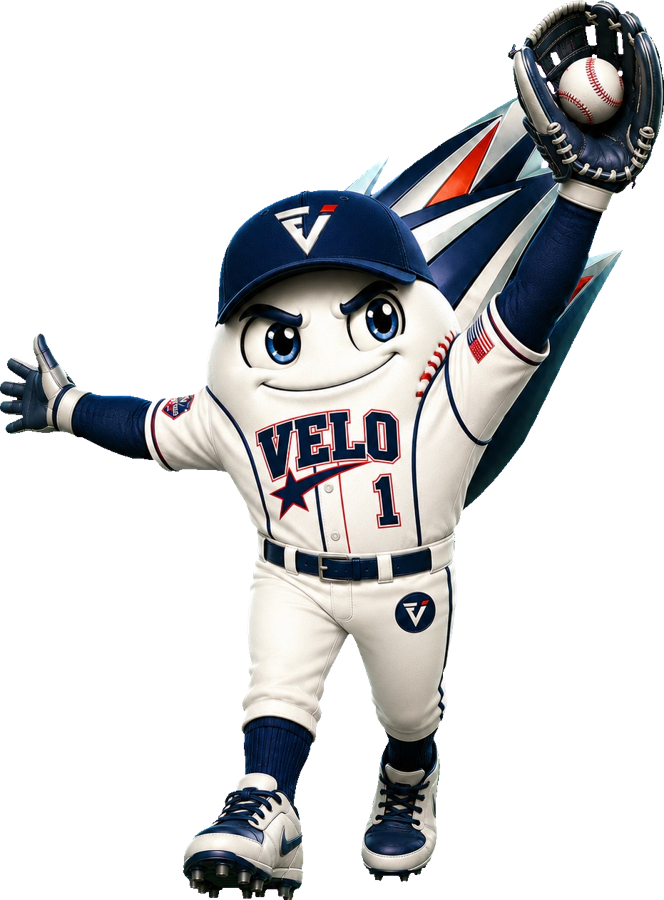 Velo, the Exit Velo Elite mascot